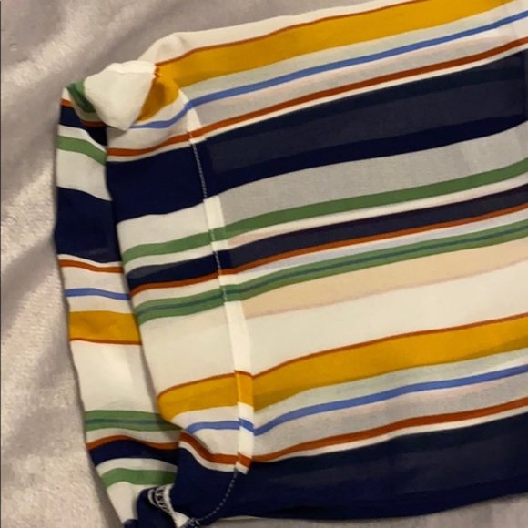 Multicolor Striped Chiffon Kimono Cover Up Size S Forever 21 - Picture 6 of 10